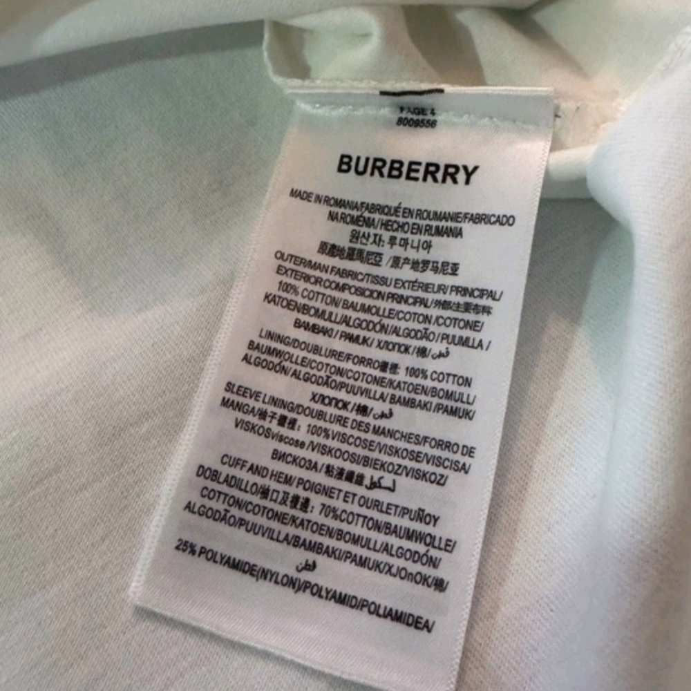 BURBERRY LOGO PRINT T-SHIRT WHITE Men's XXL (NWT) - Picture 5 of 5